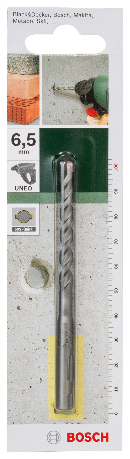 Bosch DIY Uneo Bohrer für Beton/Stein SDS-Quick, Ø 6.5 x 55 x 100 mm