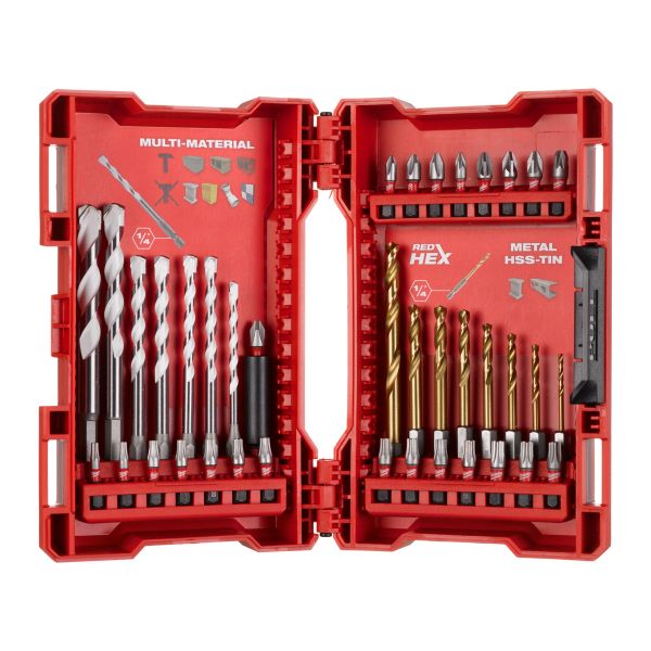 Milwaukee Perfect Match Shockwave Werkzeug-Set Bit-Bohrer-Set 39 tlg. + Schutzbrille klar