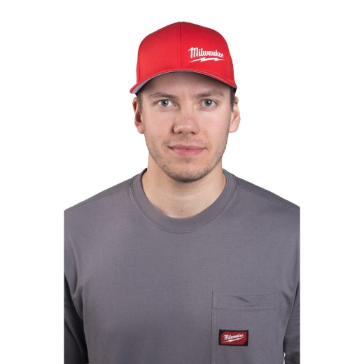 Milwaukee® Baseball Kappe BCS S/M L/XL rot mit UV-Schutz