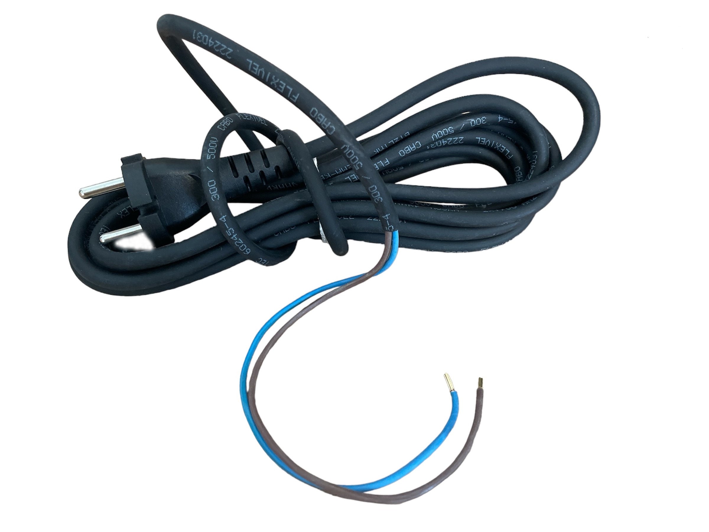 Bosch Netzanschlussleitung für GWS, GET, GBS, GSS, GEX, GSB, GOP, PKS, CSB, GDA, GBM, GST, GHO uvm. (4,15m, 2 x 1 mm H05 RN-F, EU 230V, Ersatzteil)