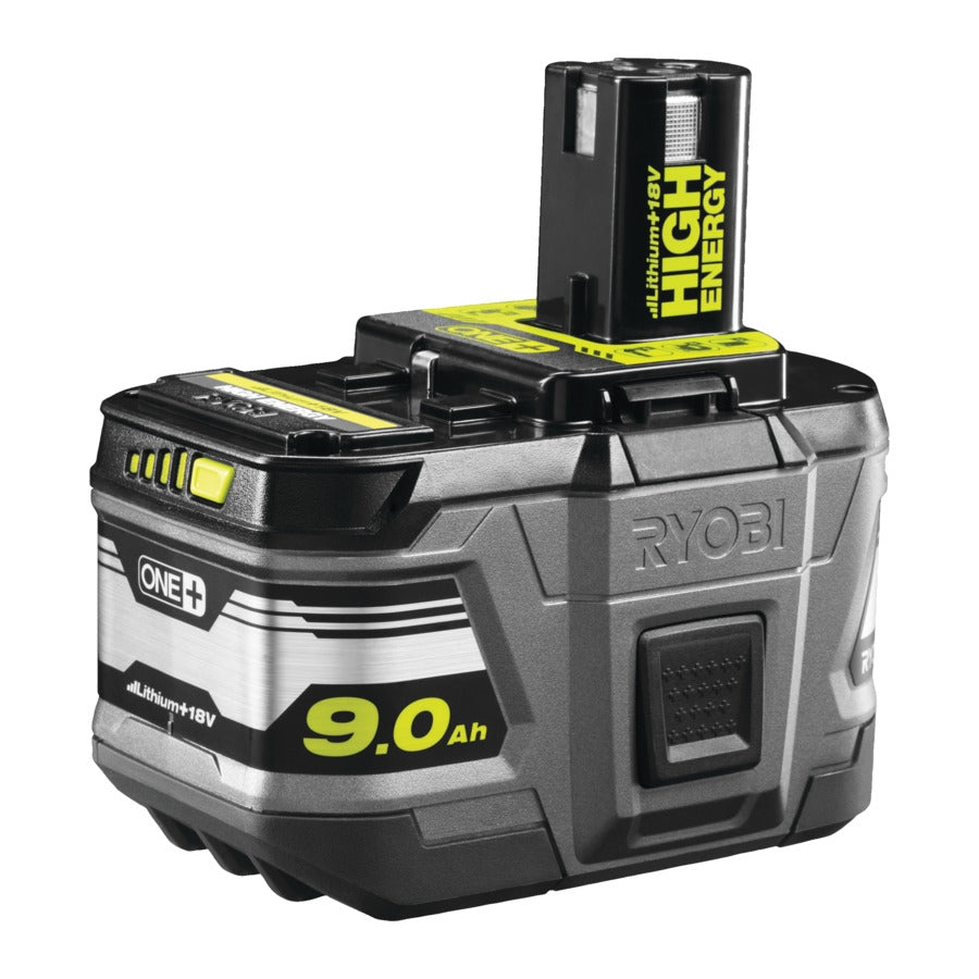 RYOBI RB18L90 High Energy Akku 18 V 9,0 Ah Lithium+ mit Akku-Ladestandsanzeige im Karton