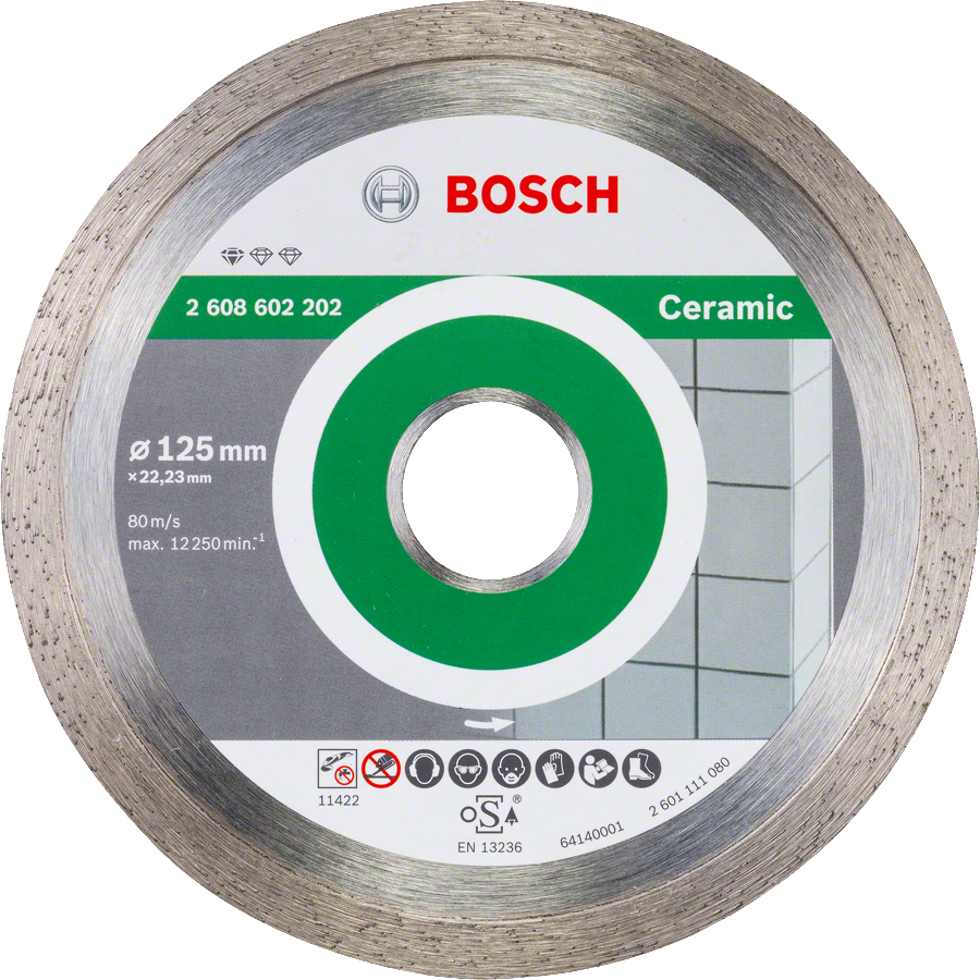 Bosch Diamanttrennscheibe Standard for Ceramic Ø 125x22.23x1.6x7 mm (2608602202)