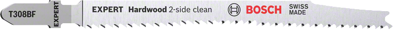 Bosch EXPERT Hardwood 2-side clean T308BF Stichsägeblatt (5 Stück, für ausrissfreies Schneiden von Arbeitsplatten)