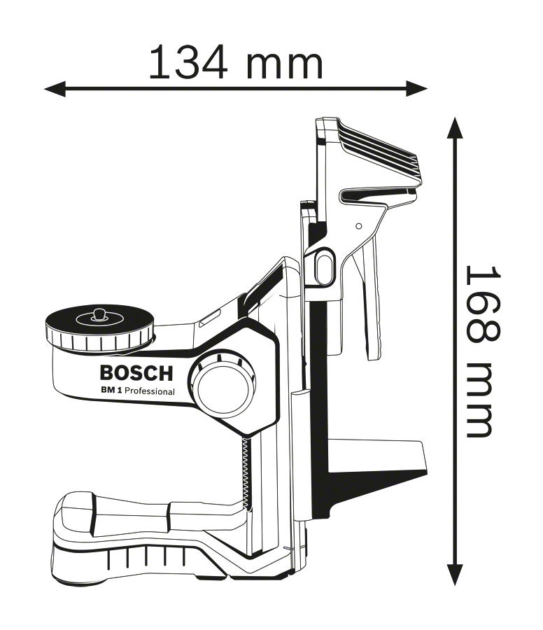 Bosch Professional Universalhalterung BM 1 + Deckenklammer für Linien- und Punktlaser