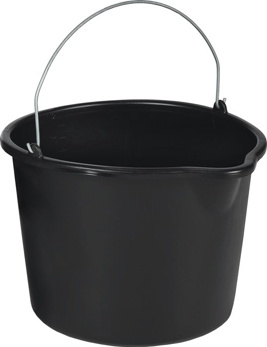 Baueimer mit Tülle & Henkel schwarz PE 12 L (4000818241)