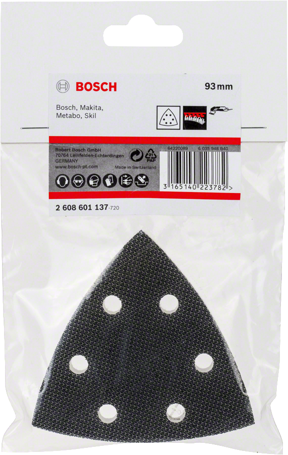 Bosch Dreieckschleifplatte 93x93 mm Klett 8-Loch-Adapter (2608601137)