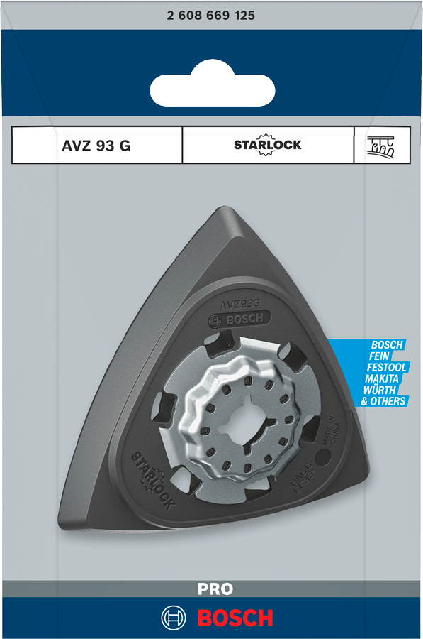 Bosch PRO Schleifplatte AVZ 93 G 93x93 mm mit Klett (2608669125)