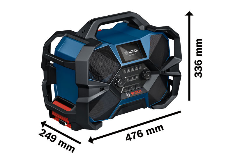 Bosch Professional GPB 18VH-6 SRC Akku-Radio Maße