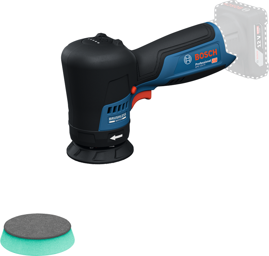 Bosch Professional GPO 12V-77 Akku-Polierer 77 mm ohne Akku/Lader (06019L3000)