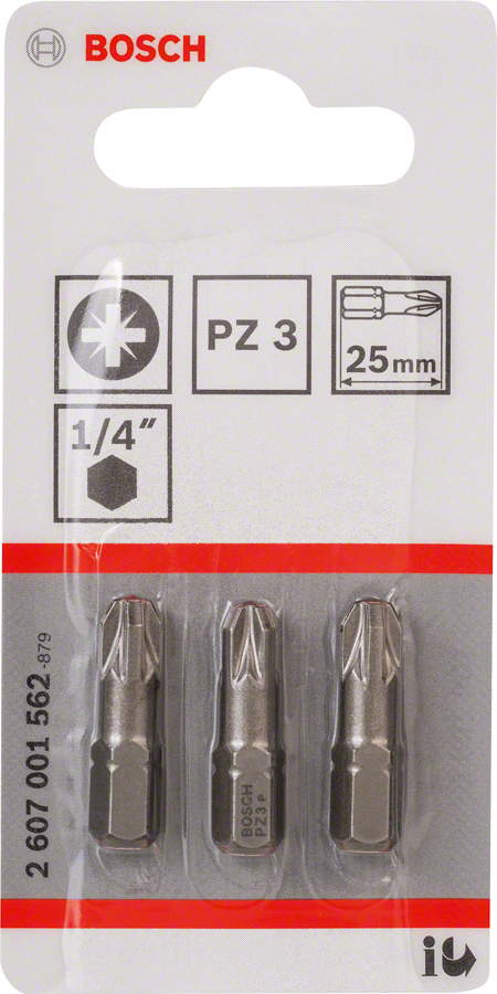 Bosch Schrauberbit Extra-Hart 1/4" PZ3 x 25 mm 3 Stk. (2607001562)