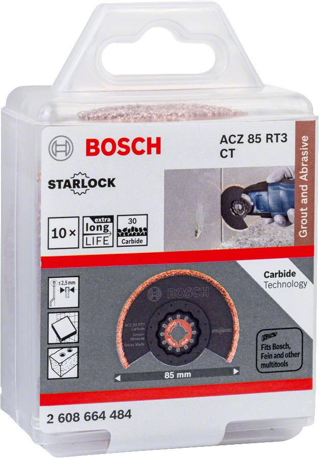 Bosch Professional Segmentsägeblatt Carbide-RIFF ACZ 85 RT3 für Fugen und Mörtel
