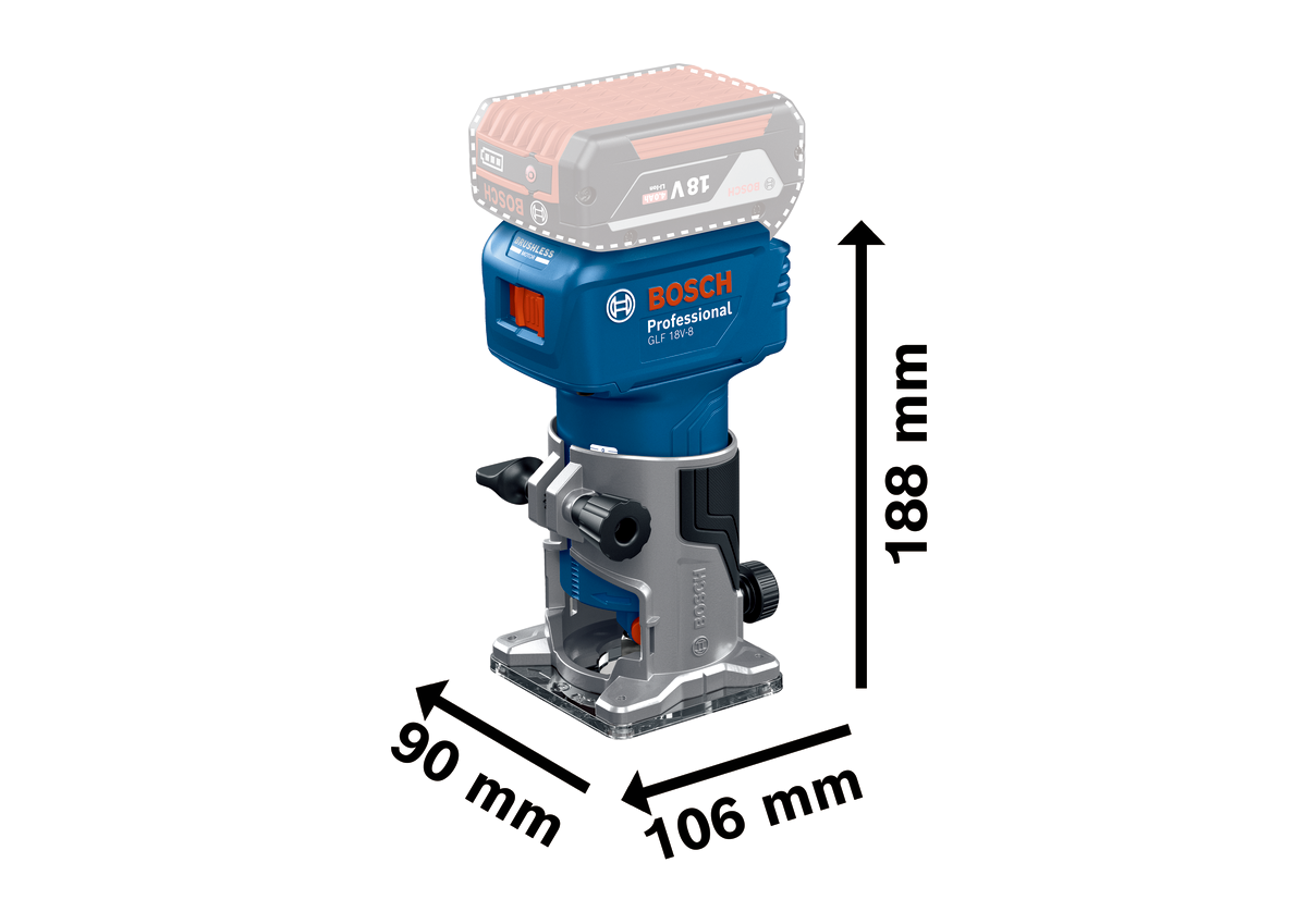 Bosch Professional GLF 18V-8 Akku-Laminatfräse ohne Akku/Lader in L-Boxx 136 (06016C6001)