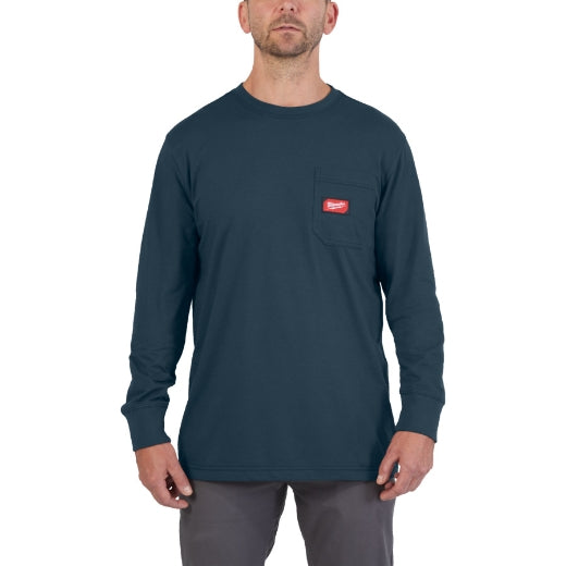 Milwaukee Arbeits-Langarm-Shirt WTLS mit UV-Schutz blau