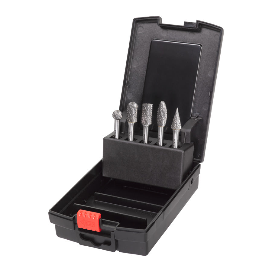 Milwaukee HM-Fräser-Set für Geradschleifer 6 mm Schaft u. 10 mm Durchmesser in Kassette 5tlg (4932493577)