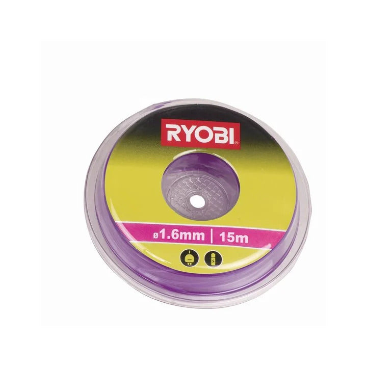 RYOBI Schneidfaden 2,4 Mm RAC104 – 15 M Rote Nylon-Linie Für Elektro-, Akku- & Benzin-Rasentrimmer