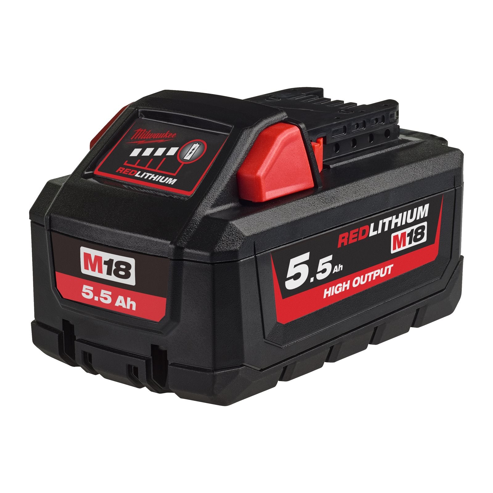 Milwaukee Akku M18 HB5.5 (18V / 5,5 Ah, High Output, Red Li-Ion Akkupack, 5500 mAh)