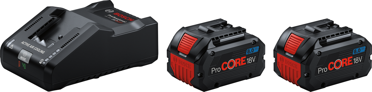Bosch Professional 18 V Akku ProCore Starter Set BITURBO 2x 18V 8 Ah + GAL 18V-160