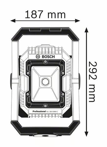 Bosch Professional GLI 18V-2200 C Akku-Baustrahler 2200 Lumen ohne Akku/Lader im Karton