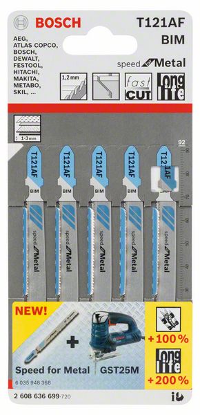 Bosch Stichsägeblatt T 121 AF Speed for Metal