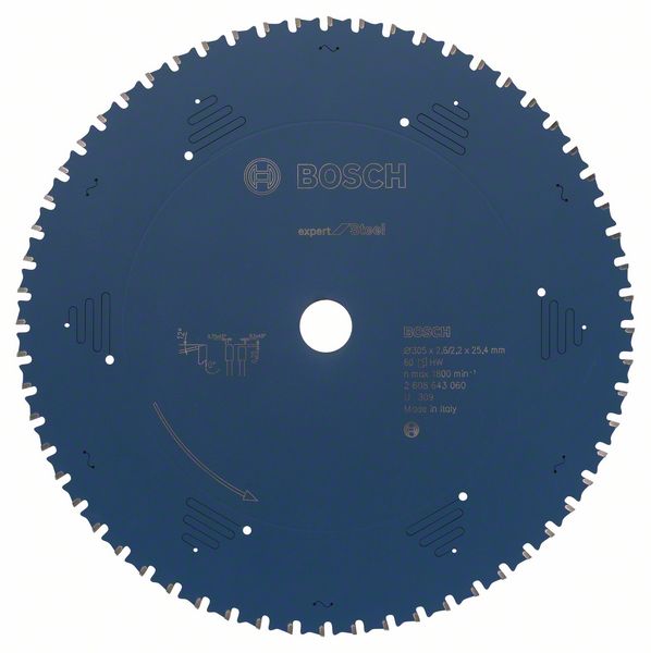 Bosch Professional Expert for Steel Kreissägeblatt 305x25.4x2.6 mm 60 Zähne Stahl