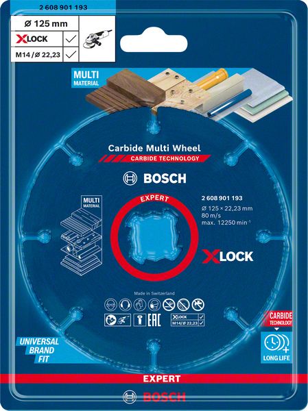Bosch Expert X-Lock Trennscheibe Carbide Multi Wheel Ø 125x22.23 mm ideal zum Schneiden von verschiedenen Materialien