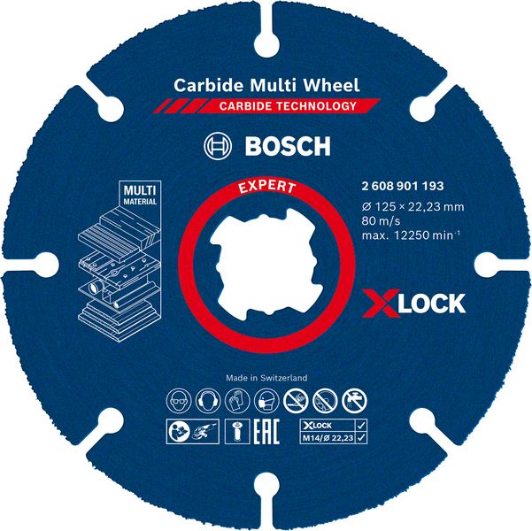 Bosch Expert X-Lock Trennscheibe Carbide Multi Wheel Ø 125x22.23 mm ideal zum Schneiden von verschiedenen Materialien