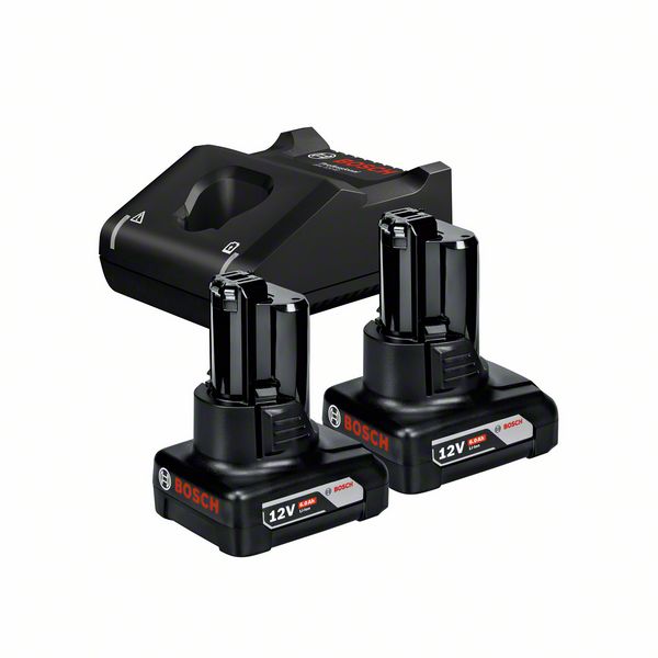 Bosch Professional 12 V Starter Set 2x 12V 6.0 Ah Akku + GAL 12V-40