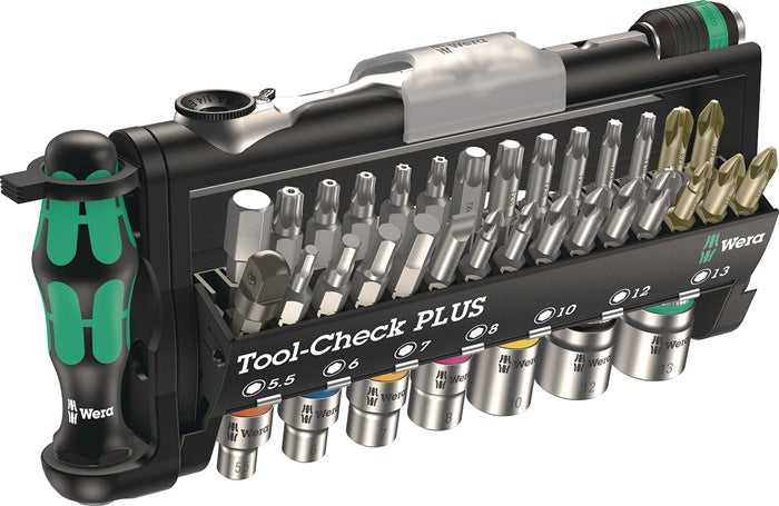 Wera Bit-/Steckschlüsselset Tool-Check PLUS 39-teilig Schlitz/PH/PZD/T/Knarre/7 Nüsse