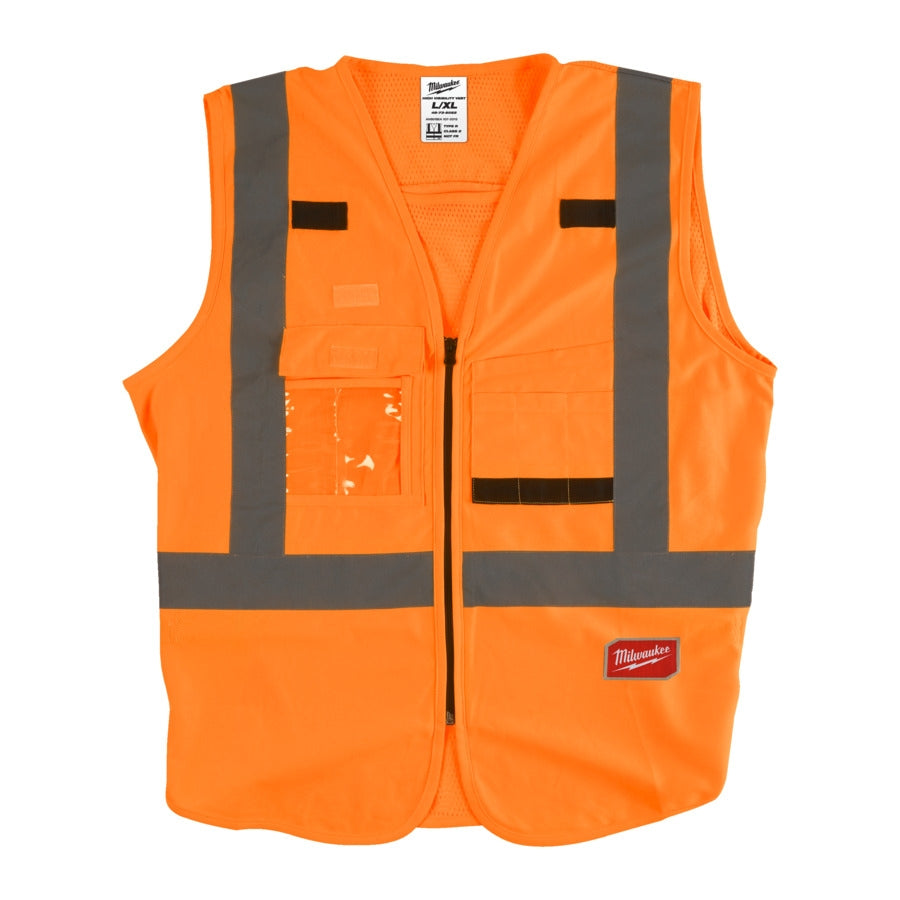 Milwaukee Warnschutzweste einstellbar gelb/orange S/M  L/XL  2XL/3XL mit 10 Taschen zertifiziert