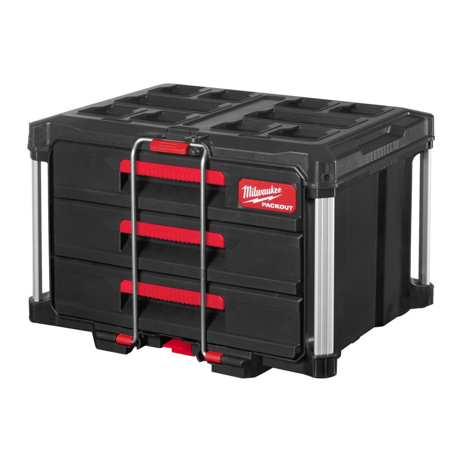 Milwaukee Packout Koffer mit 3 Schubladen 560 x 410 x 360 mm mit bis zu 11 kg Kapazität