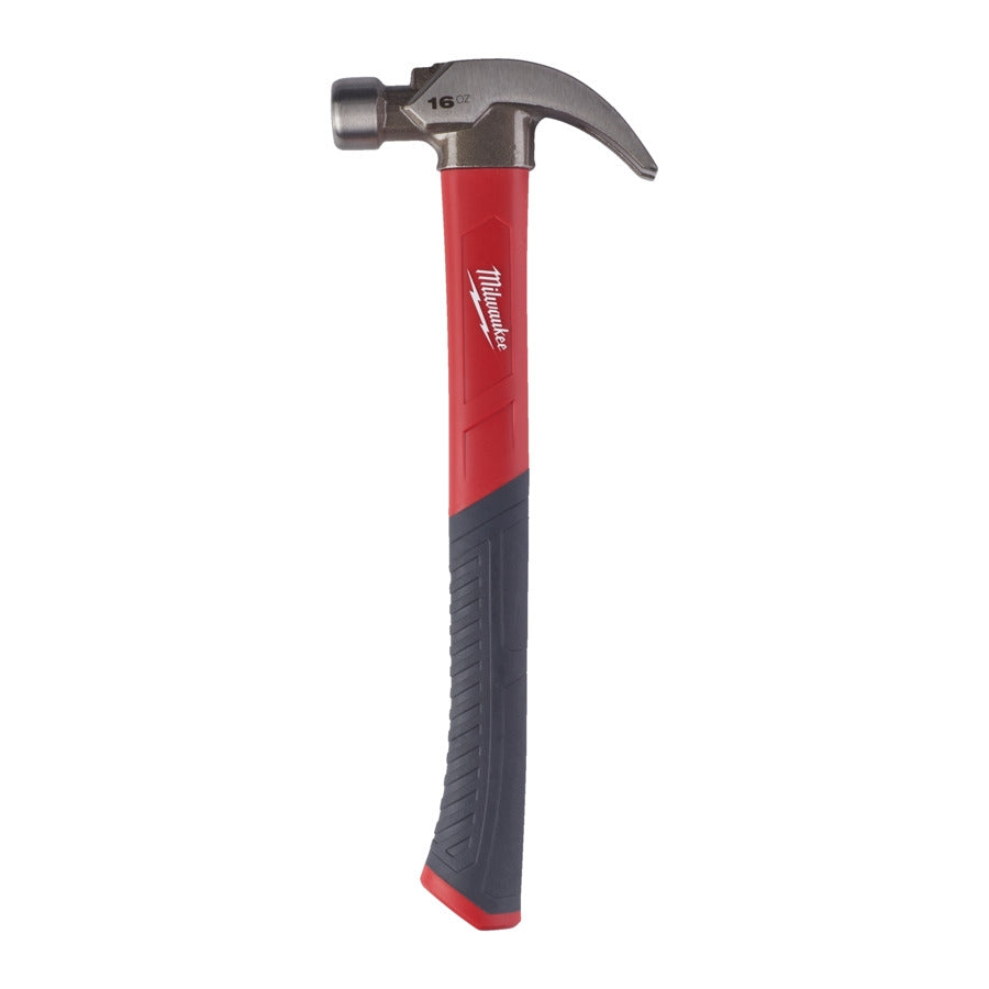 Milwaukee Klauenhammer Fiberglas gekröpft mit magnetischen Nagelhalter 450g 16oz / 570g 20oz