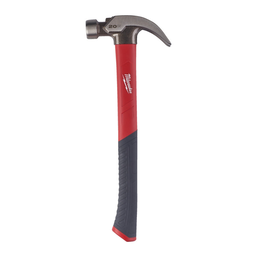 Milwaukee Klauenhammer Fiberglas gekröpft mit magnetischen Nagelhalter 450g 16oz / 570g 20oz