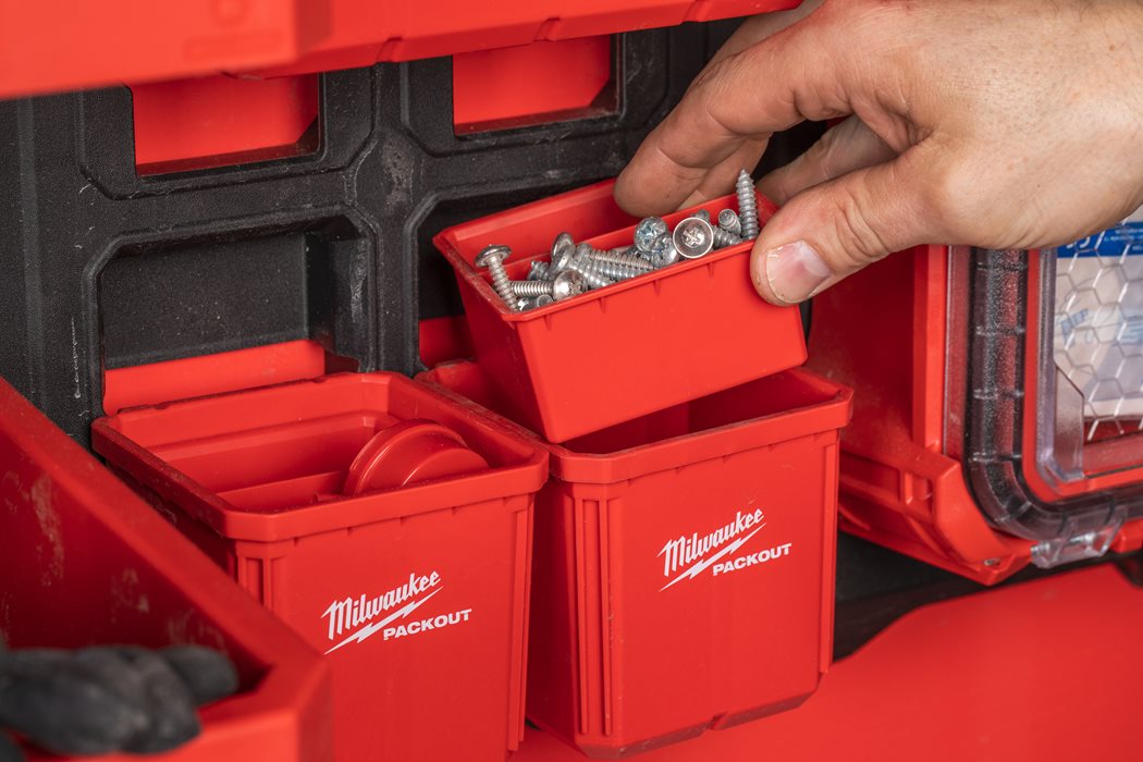 Milwaukee® Packout Behälter 10 x 10 cm für Kleinteile wie Schrauben, Nägel etc. 2 Stück