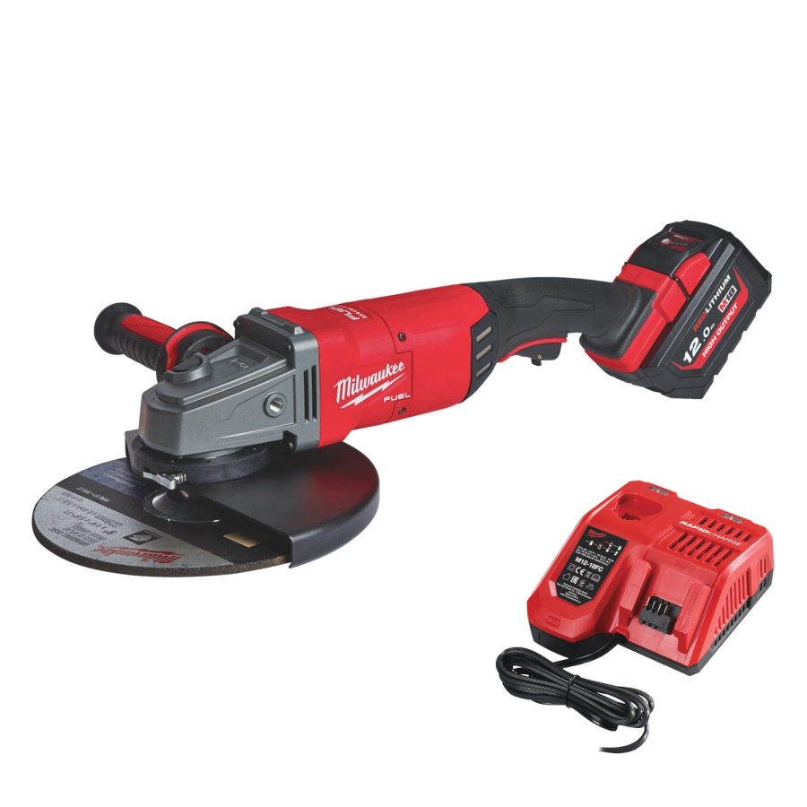 Milwaukee M18 FLAG230XPDB-121C FUEL Akku-Winkelschleifer mit 1x M18 HB12 und Lader in Transportkoffer