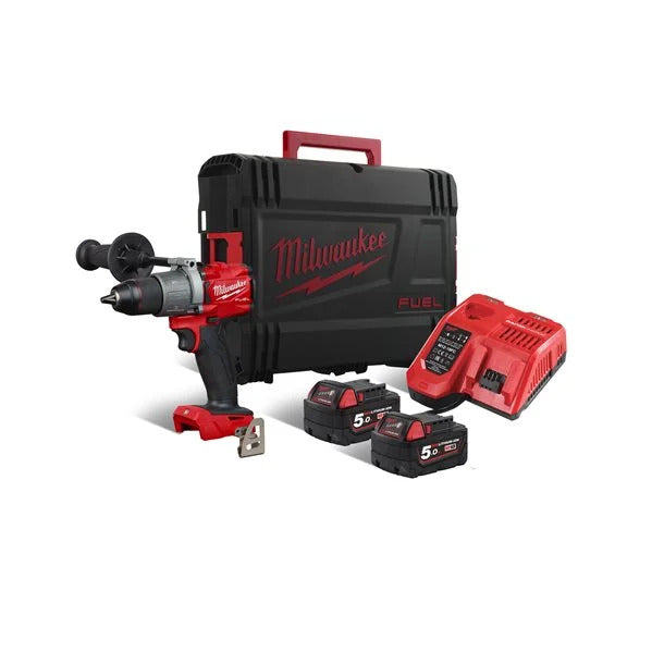 Milwaukee M18 FPD2-502X FUEL Akku-Schlagbohrschrauber 135 Nm mit 2x 5.0 Ah Akkus und Lader in HD-Box