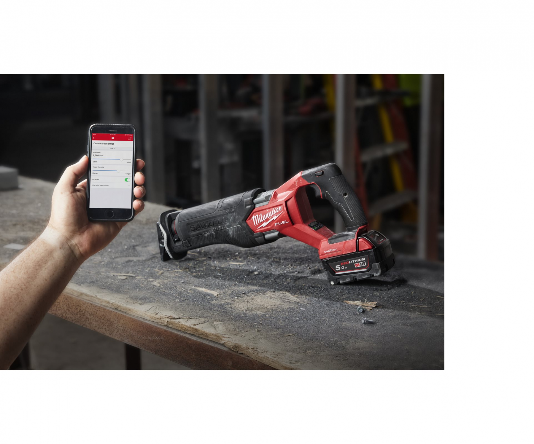 Milwaukee M18 ONEFSZ-0X FUEL Akku-Säbelsäge 32mm Hublänge mit FIXTEC ohne Akku/Lader in HD-Box