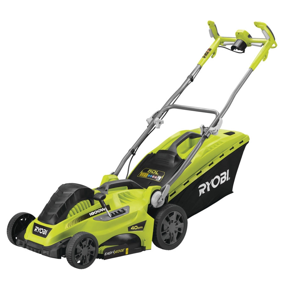 RYOBI RLM18E40H Elektro-Rasenmäher 1800 W 40cm Schnittbreite, Schnitthöhenverstellung und50 l Korb im Karton