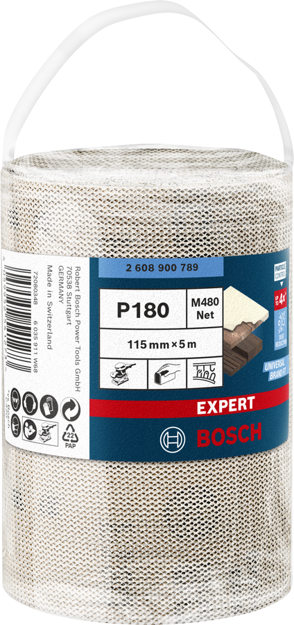 Bosch Expert Schleifnetzrolle M480 für Handschleifen 115 x 5000 mm P180 2608900789