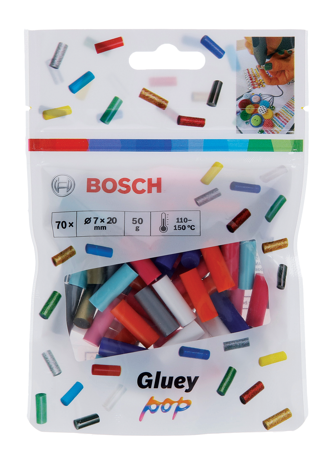 Bosch Gluey Klebesticks 7x20 mm 70 Stk. pop