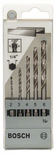 Bosch HSS-G Metallbohrer-Set DIN 338 in Kassette 5 tlg. (2608595517)