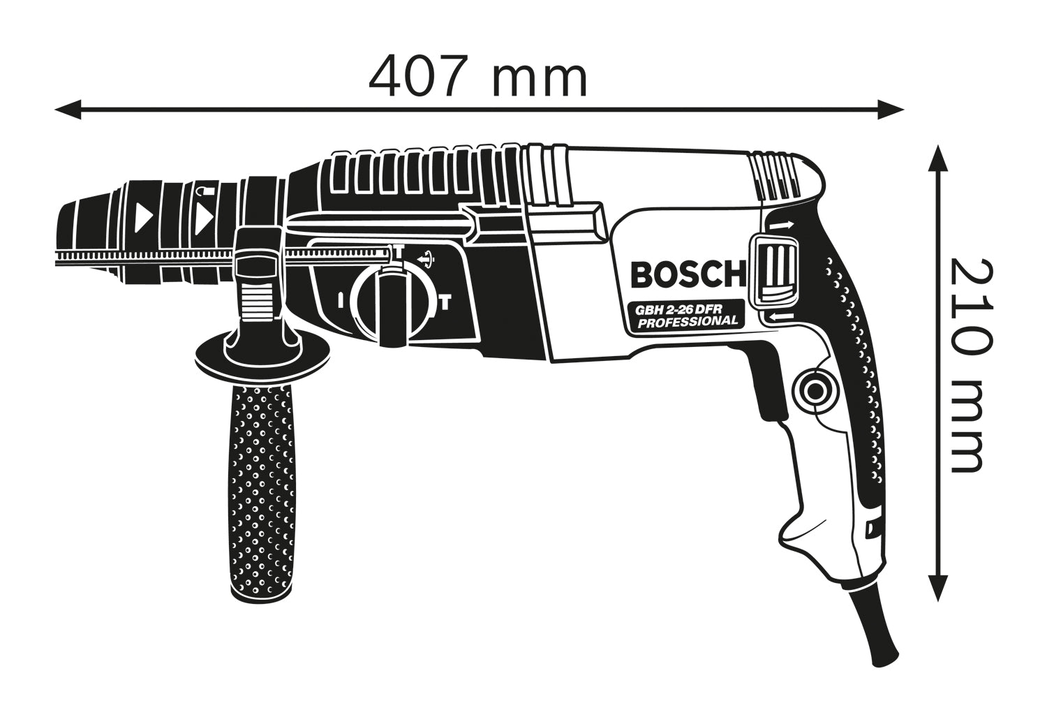 Bosch Professional GBH 2-26 F Bohrhammer 2.7 Joule mit Schnellspannbohrfutter im L-Case (06112A4000)