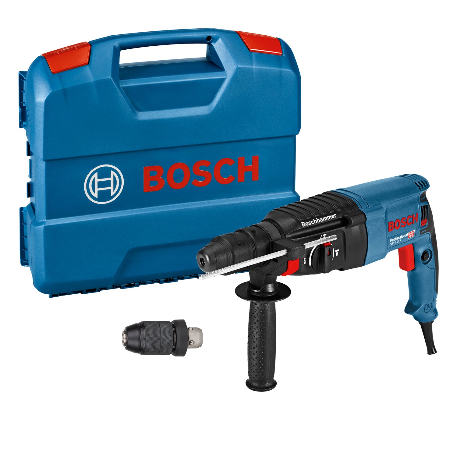 Bosch Professional GBH 2-26 F Bohrhammer 2.7 Joule mit Schnellspannbohrfutter im L-Case (06112A4000)