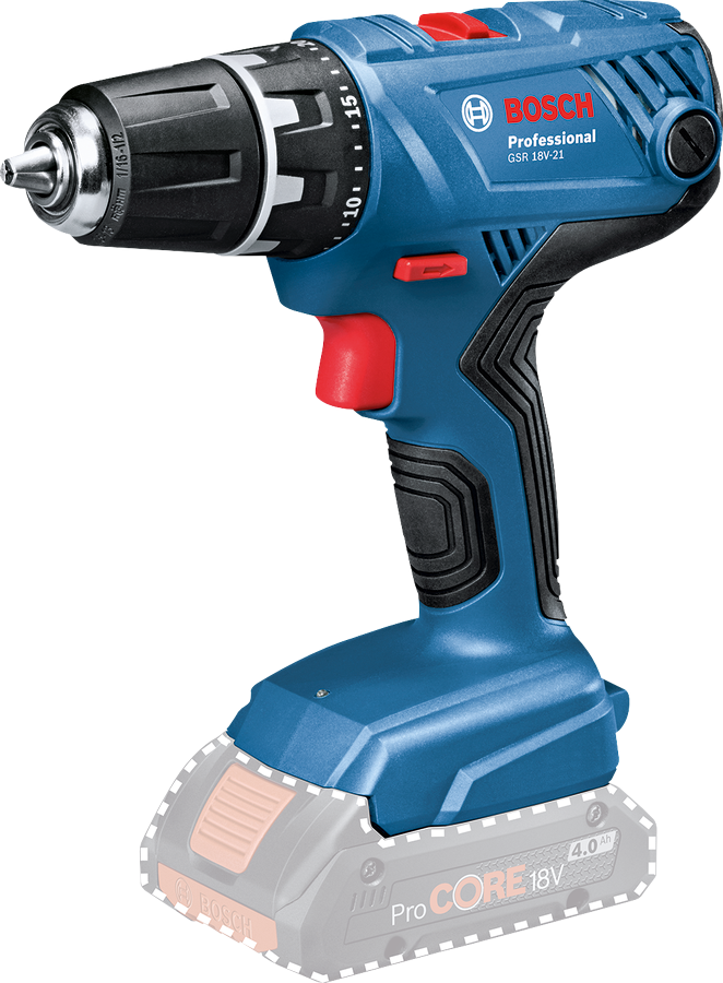 Bosch Professional GSR 18V-21 Akku-Bohrschrauber mit 55 Nm ohne Akku/Lader (06019H1071)