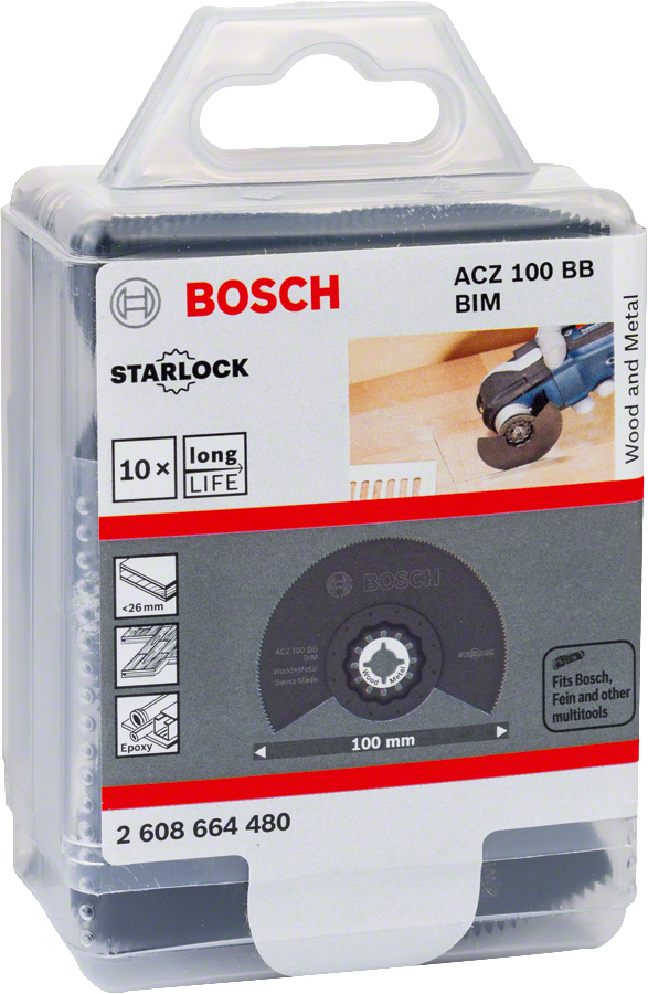 Bosch Starlock Segmentsägeblatt BiM ACZ 100 BB 100 mm 10er Packung 2608664480
