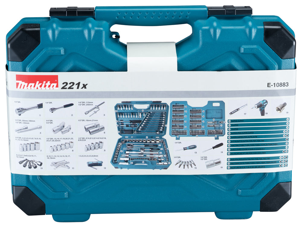 Makita E-10883 Werkzeug-Set 221 tlg.