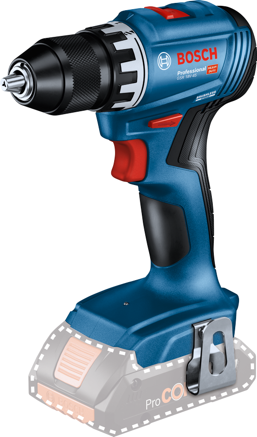 Bosch Professional GSR 18V-45 Akku-Bohrschrauber bürstenlos mit 45 Nm ohne Akku/Lader in L-Boxx