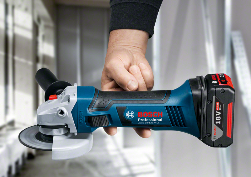 Bosch Professional GWS 18-125 V-LI Akku-Winkelschleifer ohne Akku/Lader in L-Boxx 136