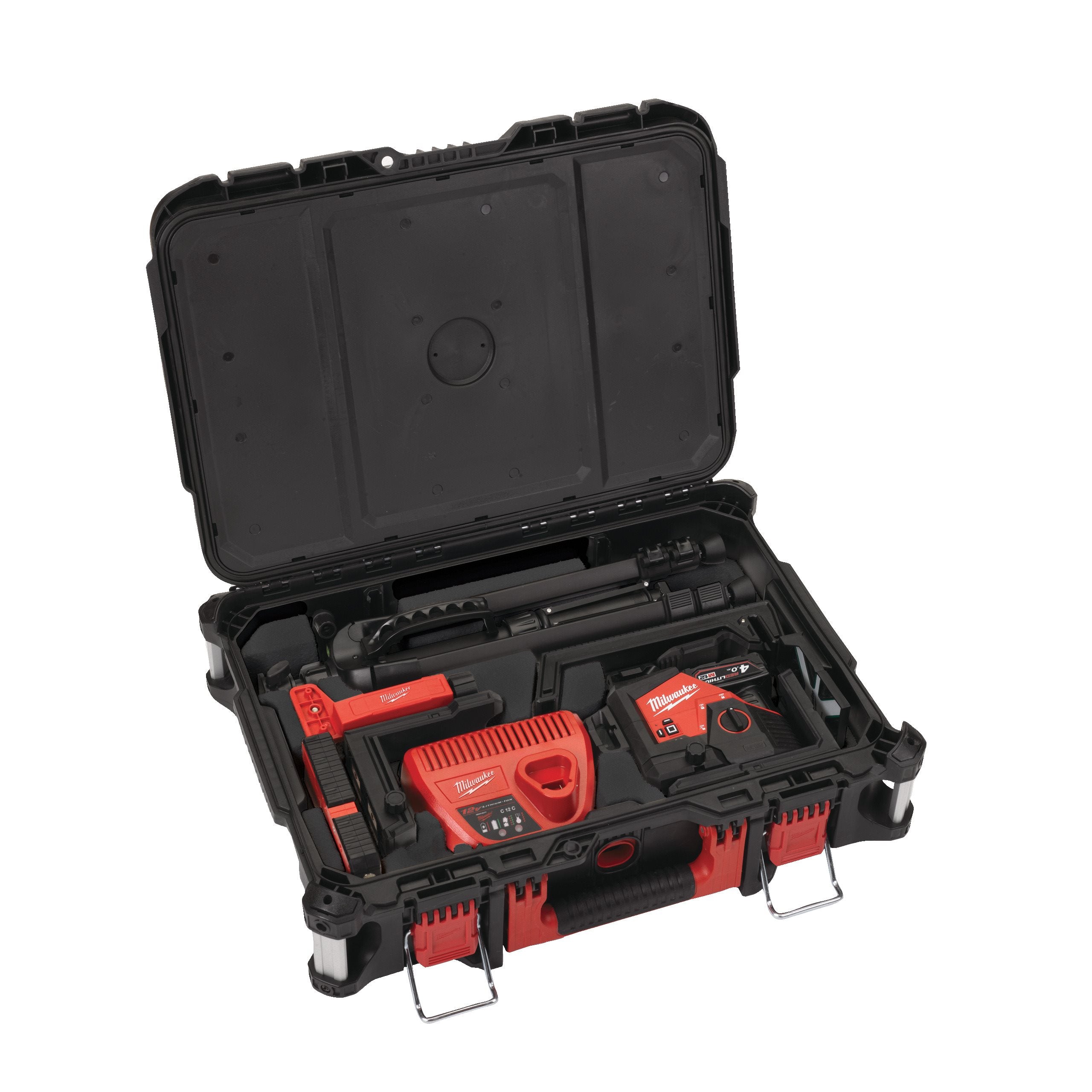 Milwaukee® M12 3PLKIT-401P Kreuzlinienlaser 1x M12B4, Lader und Zubehör im Packout Koffer