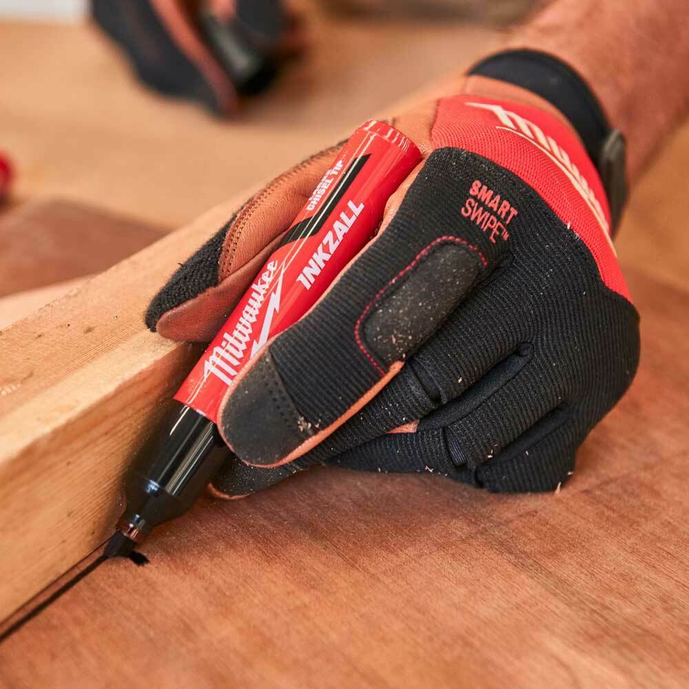 milwaukee handschuhe Milwaukee Schnittschutzhandschuhe Leder Hybrid SMARTSWIPE –  Touchscreen-kompatibel, EN ISO 21420, EN388:2016 (2122X)