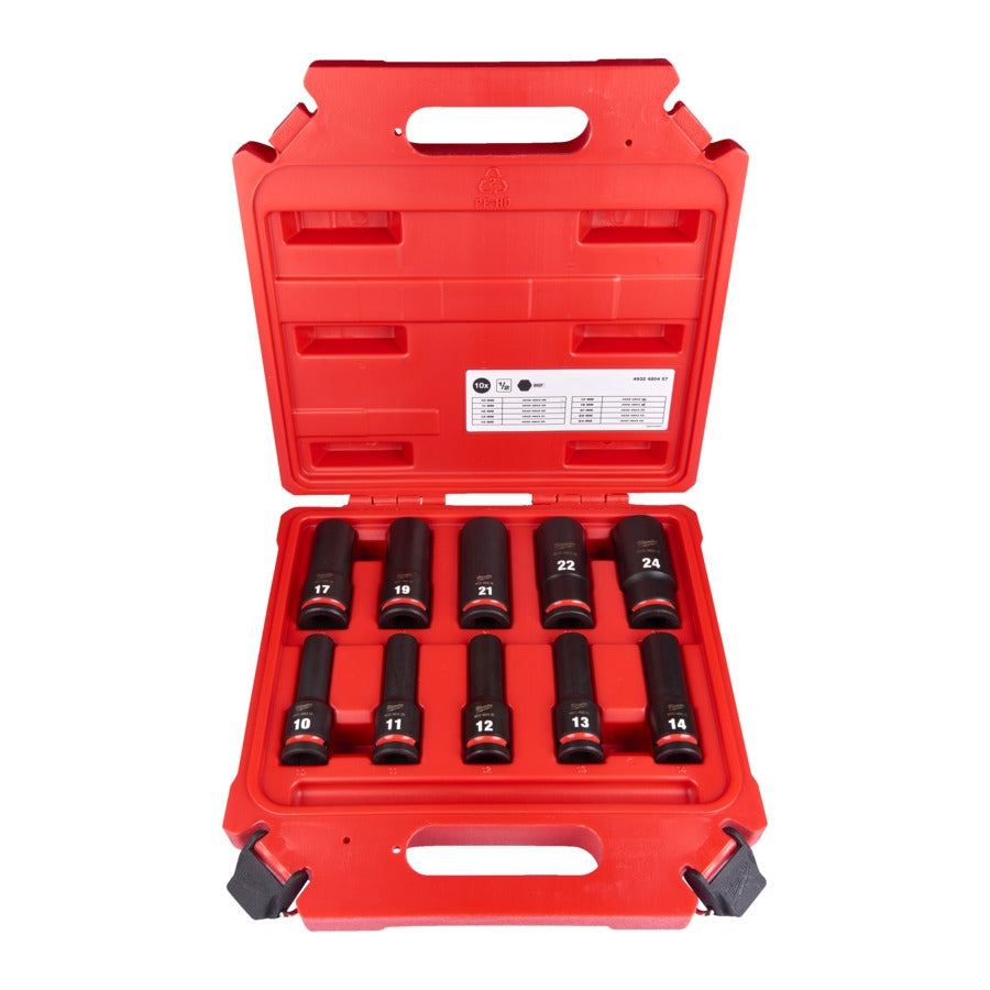 Milwaukee Shockwave Schlagnuss Set 1/2" lang 10 tlg. (4932480457)